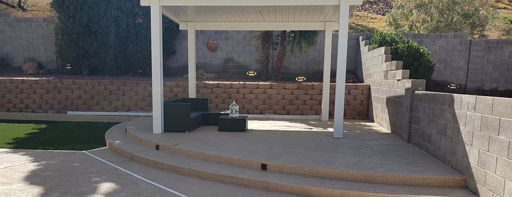 Exterior concrete patio work