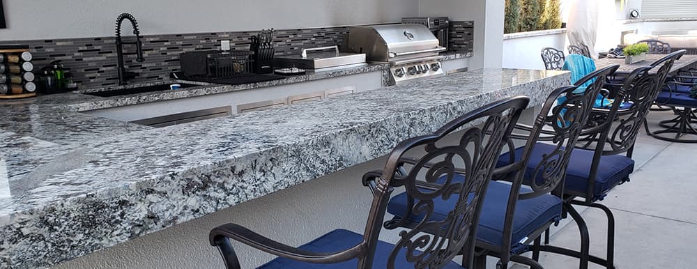Close up of granite countertop by Advantage Construction in Las Vegas.