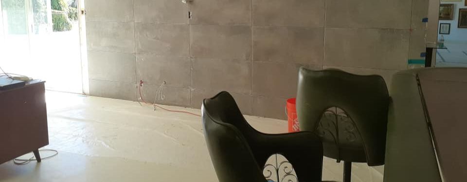 An office in the middle of a renovation.